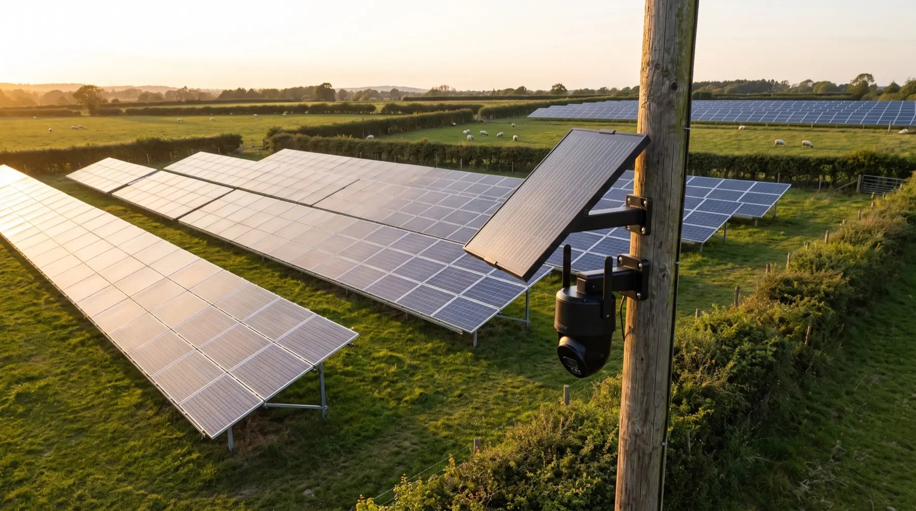 Solar 4G security camera protecting a remote solar farm